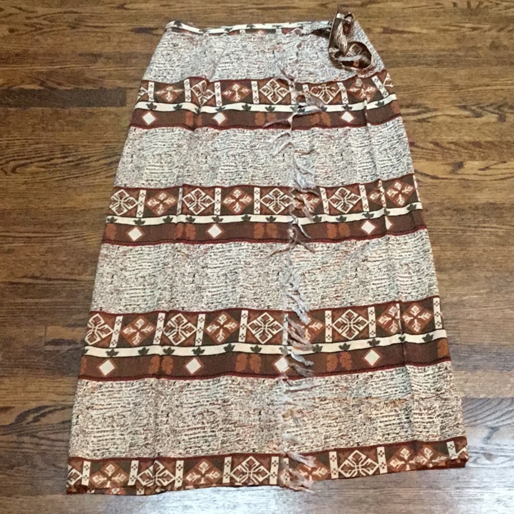 🛍️HOST PICK🛍️Vintage Wrap Skirt with Fringe